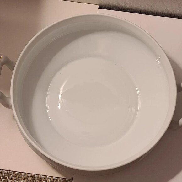 Vintage Limoges of France Chastagner White Covered Handled Serving Dish - Picture 3 of 7
